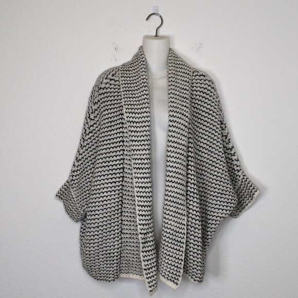 Lineamaglia Cardigan Sz M Chunky Oversized Wool Alpaca Blend Minimalist Neutral - Picture 1 of 16